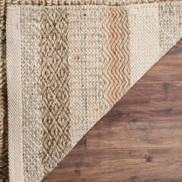 Beige 10' x 10' Square Safavieh Natura Collection NAT101A Handmade Moroccan Boho Tribal Wool & Cotton Area Rug 