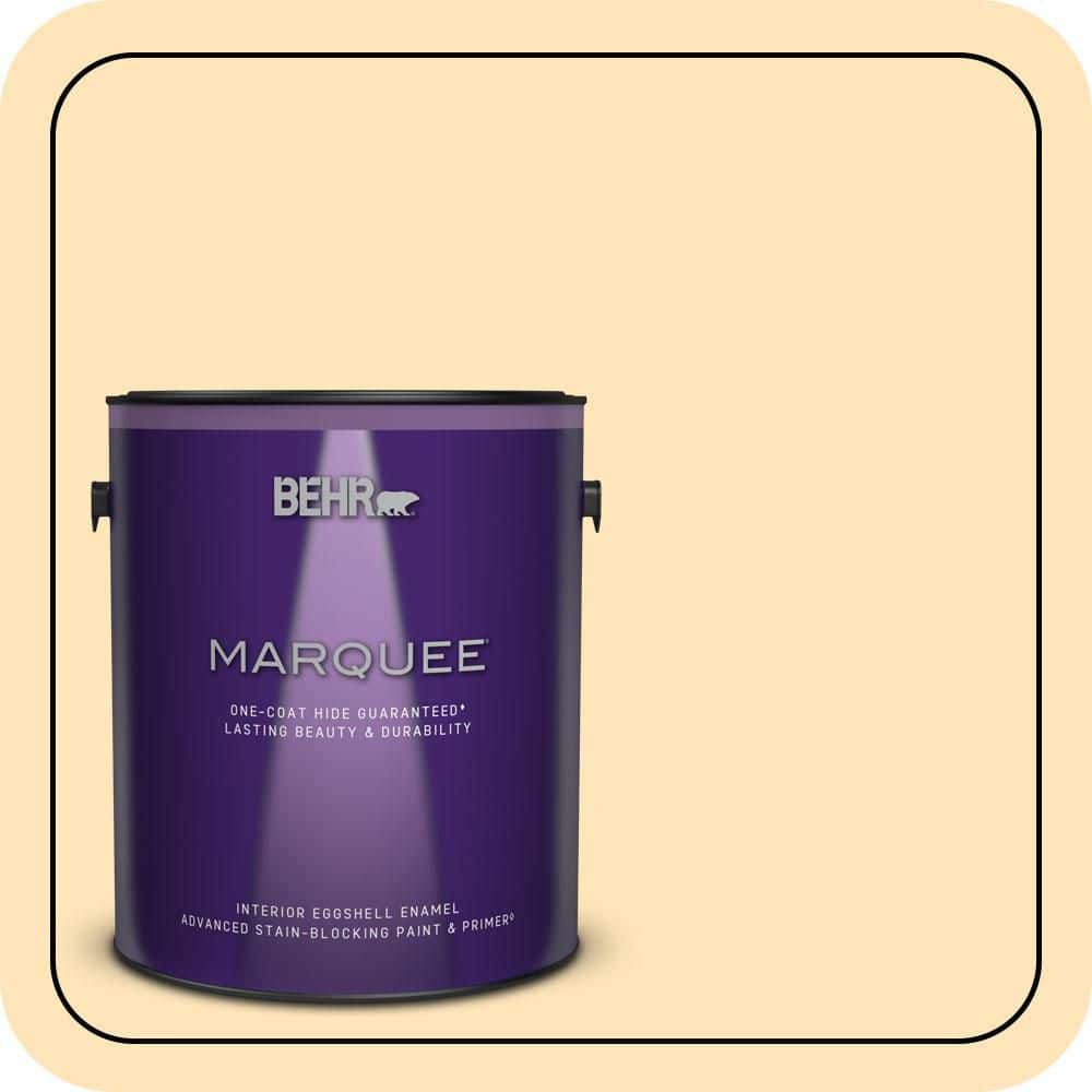 1 gal. #BIC-28 Butter Creme Eggshell Enamel Interior Paint & Primer price history on PriceWatchPro