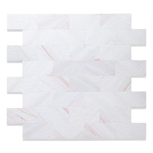 12 in. x 12 in. Peel and Stick Backsplash PVC Sticker Wallpaper Smart Tile in Rainbow White 5-Sheets