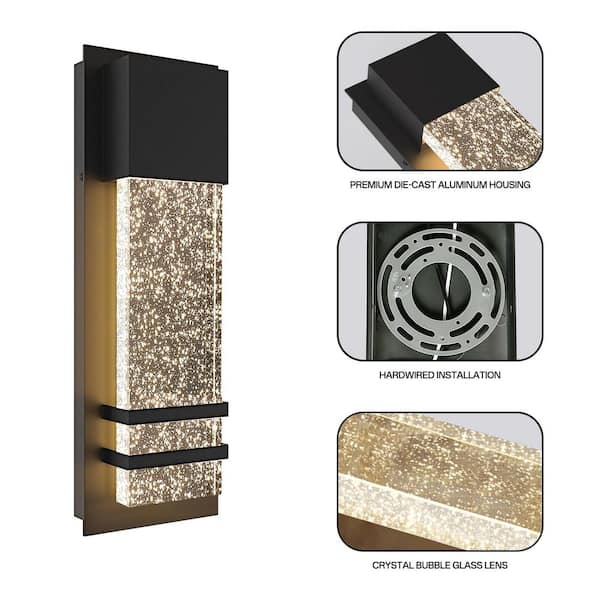 Cedar Hill 14 in. 9-Watt Outdoor Bubble Crystal Glass LED Modern