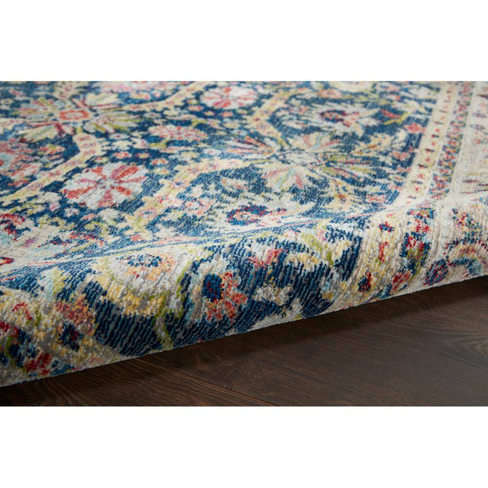 Vintage Elegance Round Multicolor Synthetic 63" Area Rug