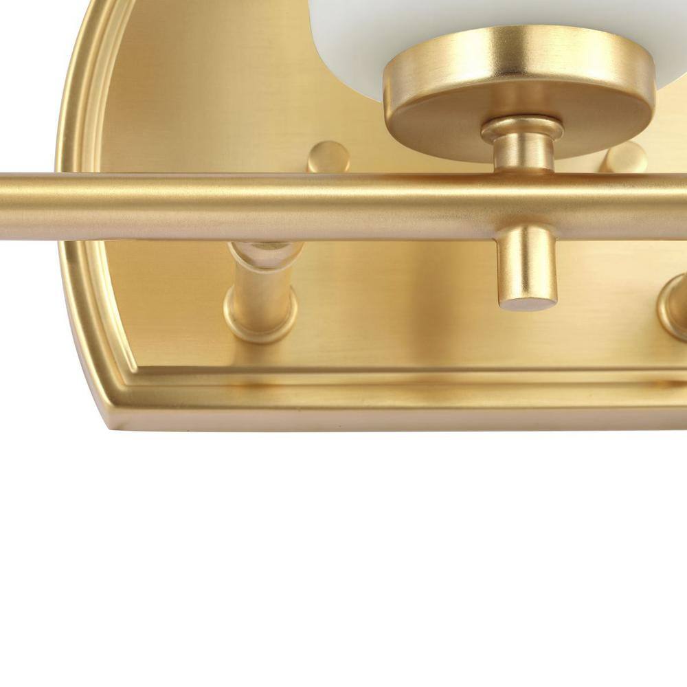 Adley 3-Light Satin Brass Vanity Light with Opal Glass Shades