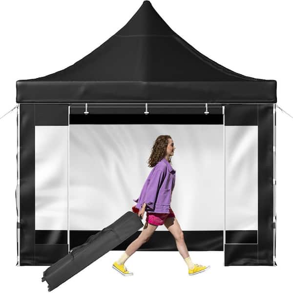 10 ft. x 10 ft. Pop Up Canopy Tent Outdoor Patio Gazebo Tent UV Resistant Waterproof Instant Gazebo Shelter in Black