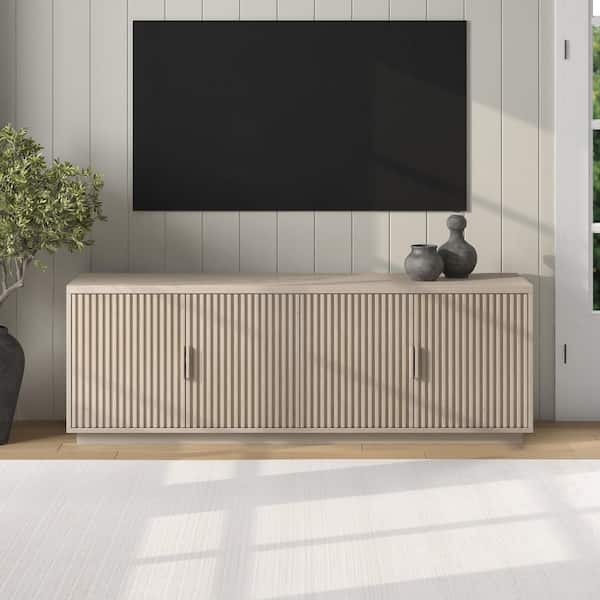 Meyer&Cross Mero 68 in. Alder White TV Stand Fits TV's up to 75 in