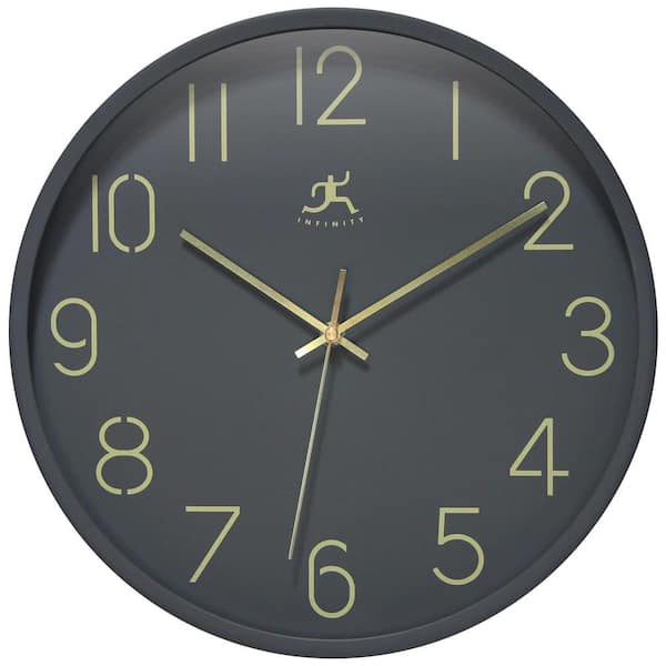 Stencil Number Clock - Dark Grey, 14"