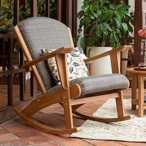 Auburn Upholstered Teak Outdoor Rocking Chair