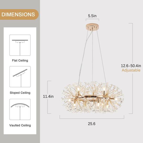 D−STYLIST KDFY-12AB ZJVAIVE 12-Light Black Candlestick Hanging Island Linear