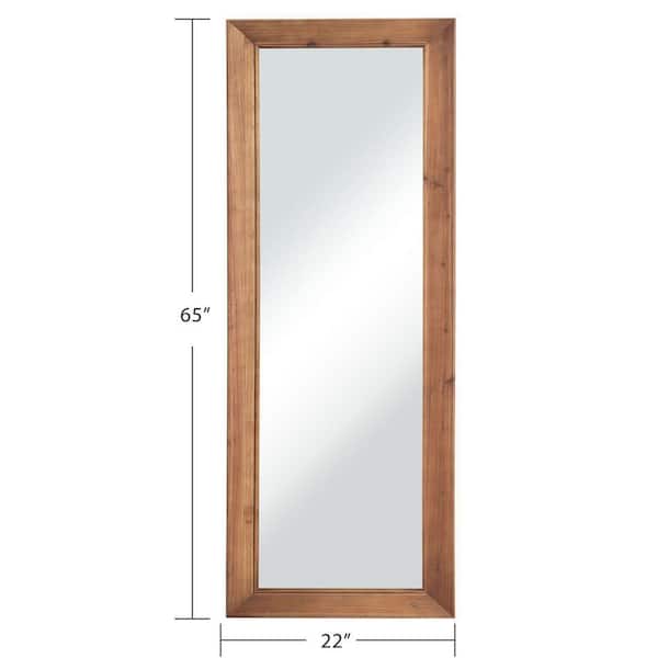 Unbranded 21.26 in. W x 64.17 in. H Modern Rectangular Distressed Wood Full Length Framed Wood Mirror Vanity Mirror