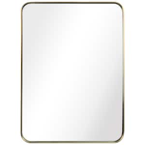 30 in. x 22 in. Ultra Rectangle Brushed Gold Stainless Steel Framed Wall Mirror