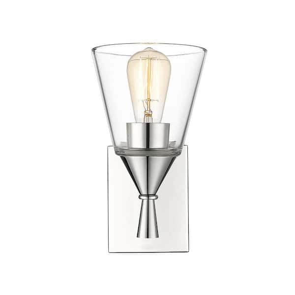 Millennium Lighting Artini 6 in. 1-Light Chrome Wall Sconce with Clear Shade