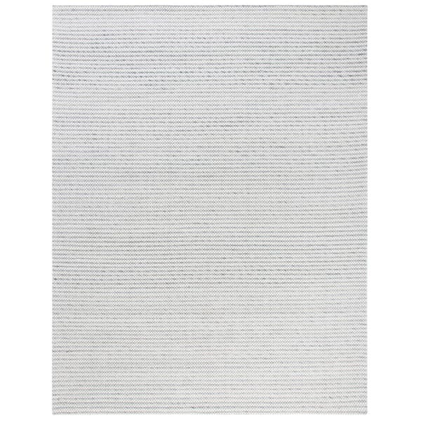 Marbella Light Gray/Ivory 10 ft. x 14 ft. Interlaced Striped Area Rug