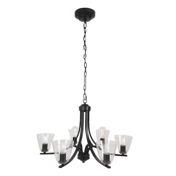 6-Light Black Rustic Vintage Chandeliers 31.5 in. Pendant Lighting Ceiling Hanging Light Fixture for Dining Room Kitchen