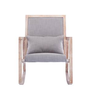 Gray Linen Fabric Rocking Chair (Set of 1)