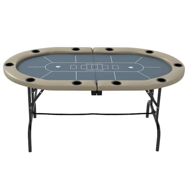 Soozier Poker Table Foldable, 70 in. Oval Blackjack Casino