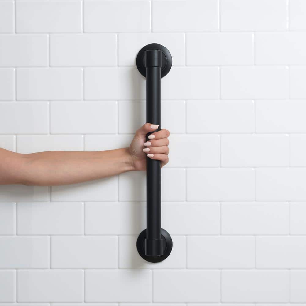Matte Black 24" Stainless Steel Bathroom Grab Bar
