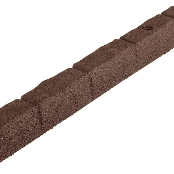 Vigoro 48 in. x 2.5 in. x 3 in. Brown SmartLoc Cobblestone Rubber Edging (4-Pack)