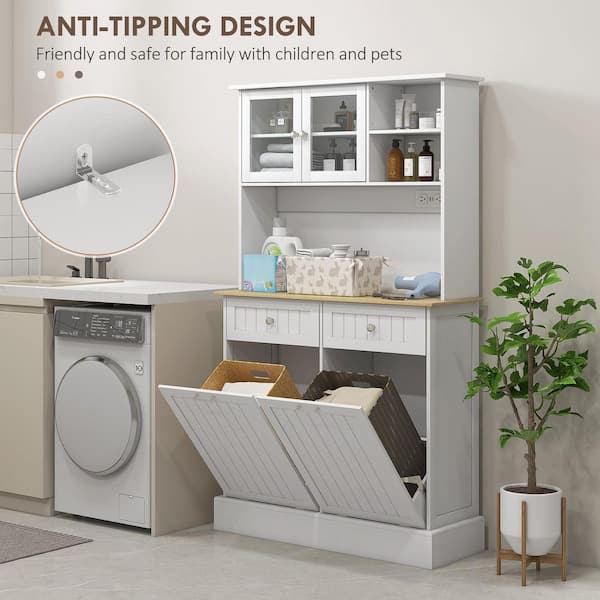maocao hoom 68 in. Kitchen Pantry Storage Cabinet w/Charging