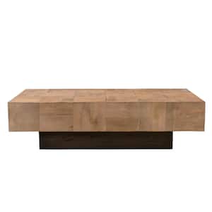59 in. Brown Rectangle Wood Coffee Table