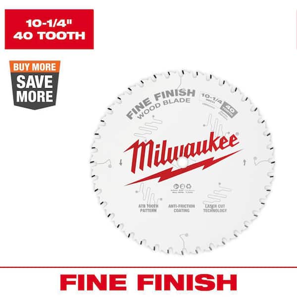 Milwaukee 10-1/4 in. x 40-Tooth Fine Finish Circular Saw Blade 48-40 ...