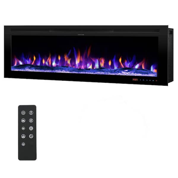 Prismaster ...keeps your home stylish 48 in. Electric Fireplace Inserts, with Mixed Flame Colors, Brightness and Speed Adjustment, Timer, Thermostat, Black