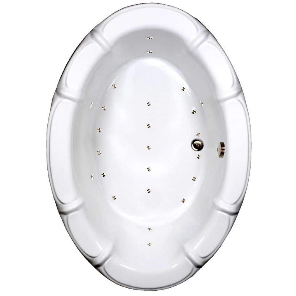 68 in. x 48 in. Oval Drop-in Air Bathtub with Center Drain in White price history on PriceWatchPro