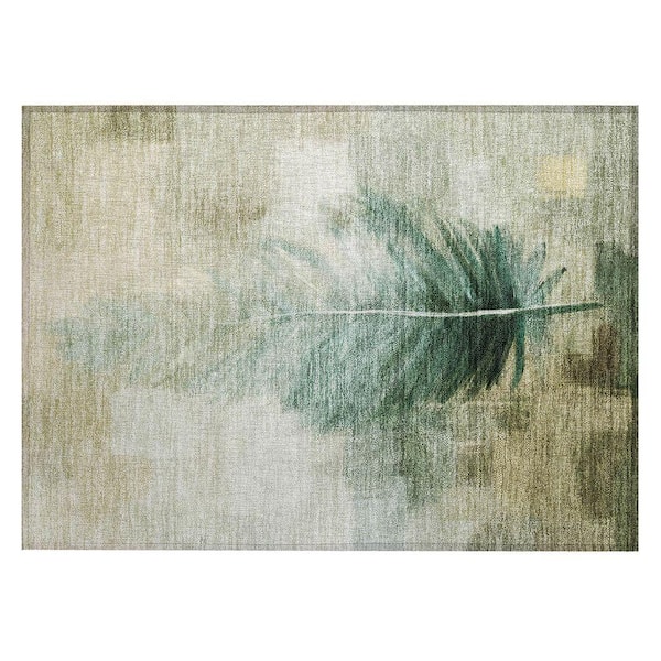 Chantille Machine Washable Indoor/Outdoor Abstract ACN2745 Green 2 ft. x 3 ft. Accent Rug