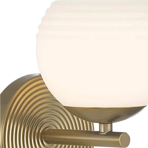 Moon Breeze 7" Brushed Gold Globe Sconce with Etched Opal Shade