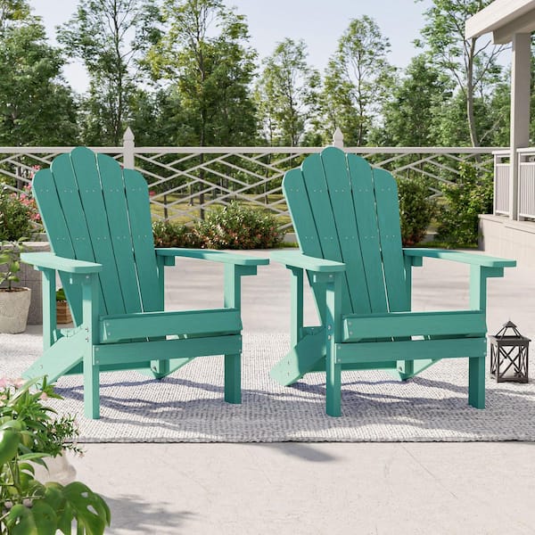 Apple Green Weather Resistant Apple Green Plastic Adirondack Chair (Set of 2)