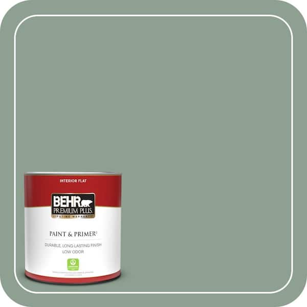 BEHR PREMIUM PLUS 1 qt. #ECC-52-3 Hillside View Flat Low Odor Interior Paint & Primer