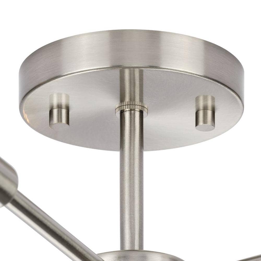 Delayne 16'' Brushed Nickel 5-Light Semi-Flush Mount