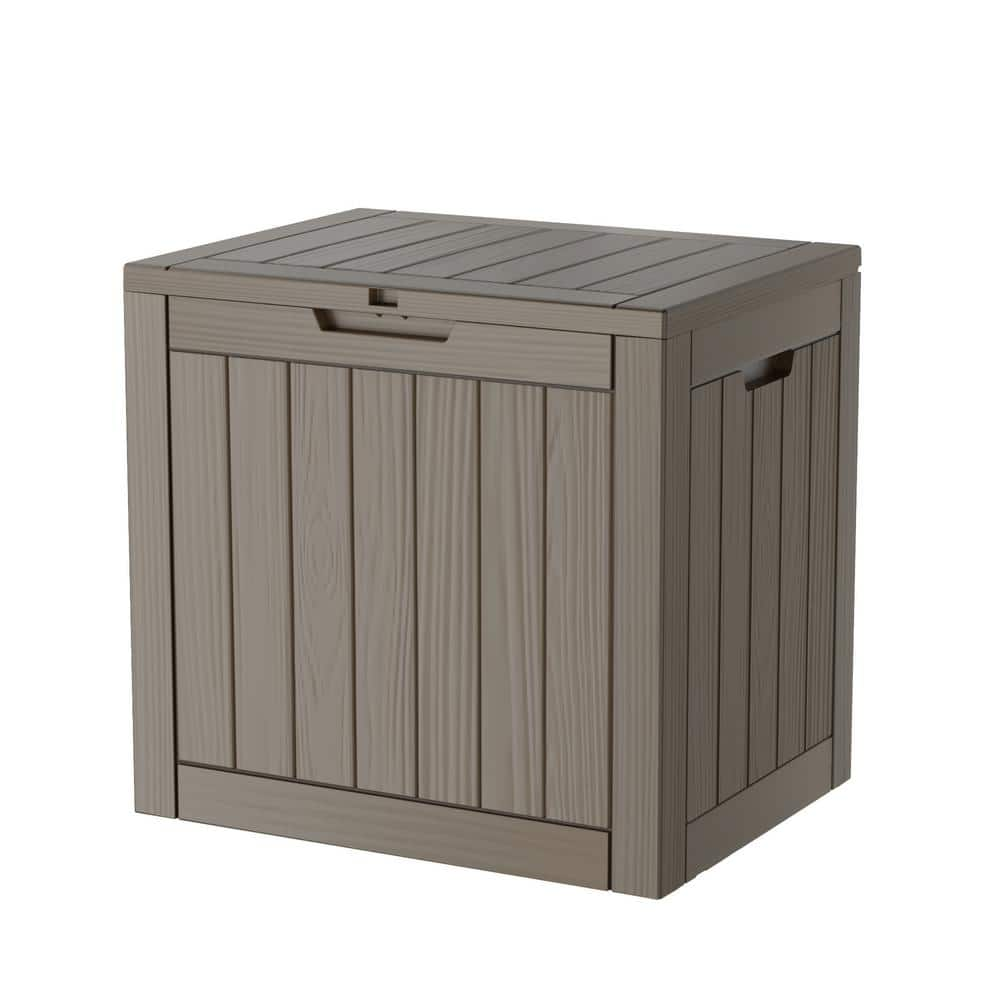 31 Gal. Light Brown Resin Outdoor Storage Deck Box H30GB-LB - The Home ...