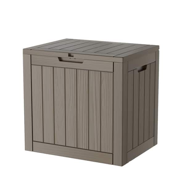 31 Gal. Light Brown Resin Outdoor Storage Deck Box