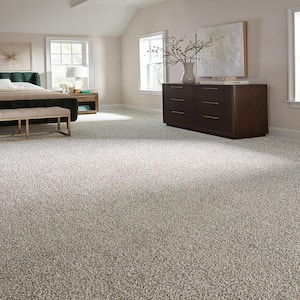 Radiant Retreat II Silver lining Gray 58 oz. Polyester Textured Installed Carpet