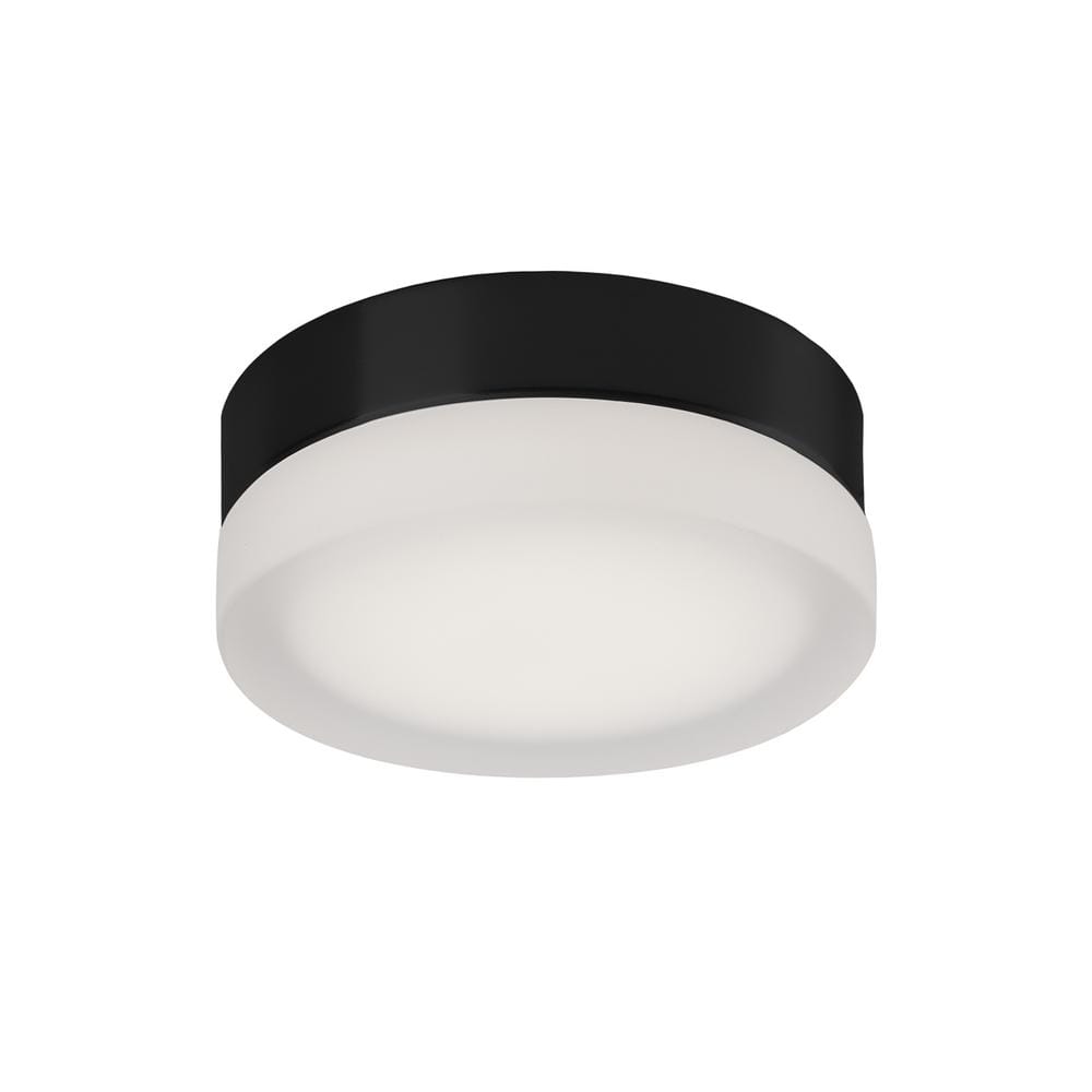 Bedford 6 in. 1 Light 13-Watt Black/Frosted Integrated LED Flush Mount price history on PriceWatchPro