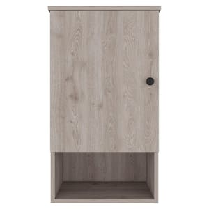 16.2 in. Light Gray Rectangle Bathroom Wall Cabinet with 2-Shelf