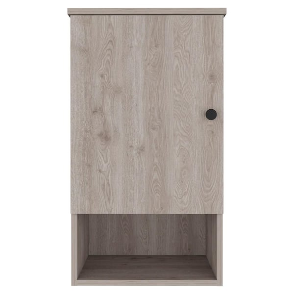 cadeninc 16.2 in. Light Gray Rectangle Bathroom Wall Cabinet with 2-Shelf