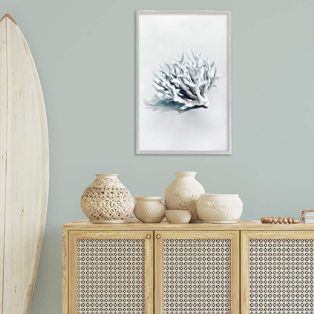 Subtle Staghorn Coral by Ramona Murdock Gray Framed Animal Giclee Art Print 30 in. x 20 in. price history on PriceWatchPro