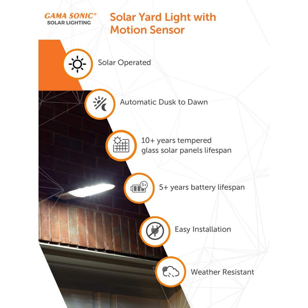 Gray Solar LED Yard Light with Mounting Arm