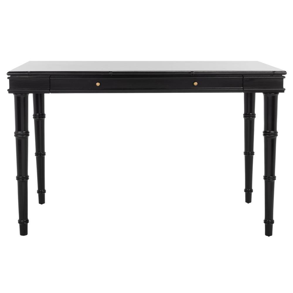 SAFAVIEH Noely 23.6 in. 1Drawer Black/Silver Wood Writing Desk