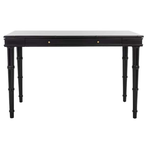 SAFAVIEH Noely 23.6 in. 1-Drawer Black/Silver Wood Writing Desk