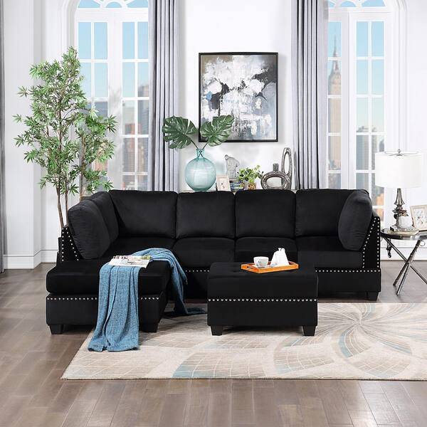 Sofa Topper Black with Black Tassel