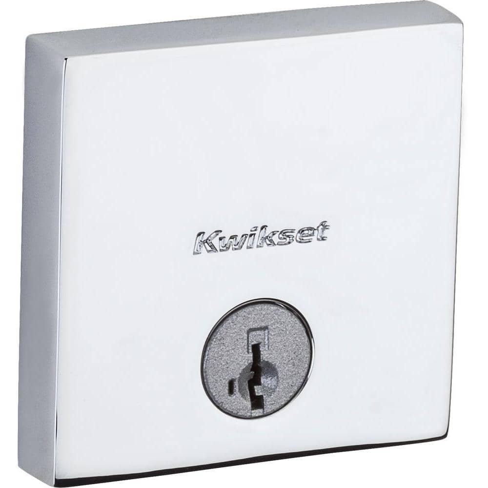 Kwikset Downtown Low Profile Polished Chrome Single Cylinder Square