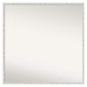 Paige White Silver 27 in. x 27 in. Non-Beveled Modern Square Wood Framed Bathroom Wall Mirror in White
