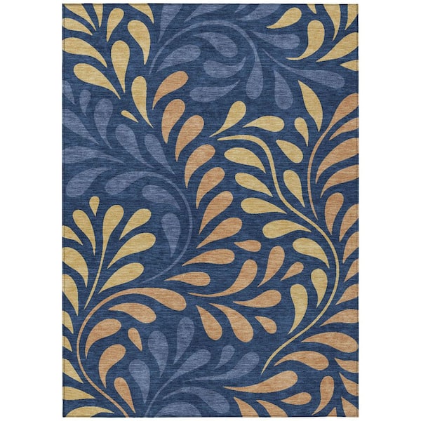 Chantille Machine Washable Indoor/Outdoor Abstract ACN2411 Navy 8 ft. x 10 ft. Area Rug