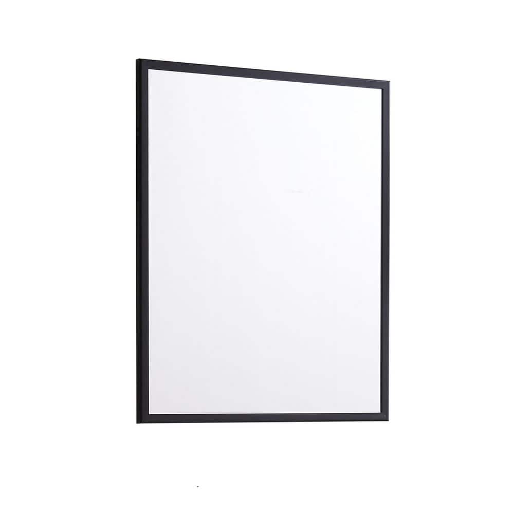 24 in. W x 30 in. H Rectangular Aluminum Framed Wall Mounted Bathroom Vanity Mirror in Black price history on PriceWatchPro