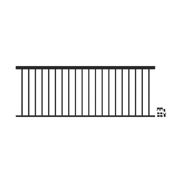 Barrette Outdoor Living VersaRail Classic 8 ft. x 36 in. Matte Black Aluminum Rail Level Kit