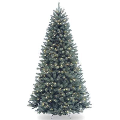 7 ft. North Valley Spruce Blue Hinged Tree with 550 Clear Lights