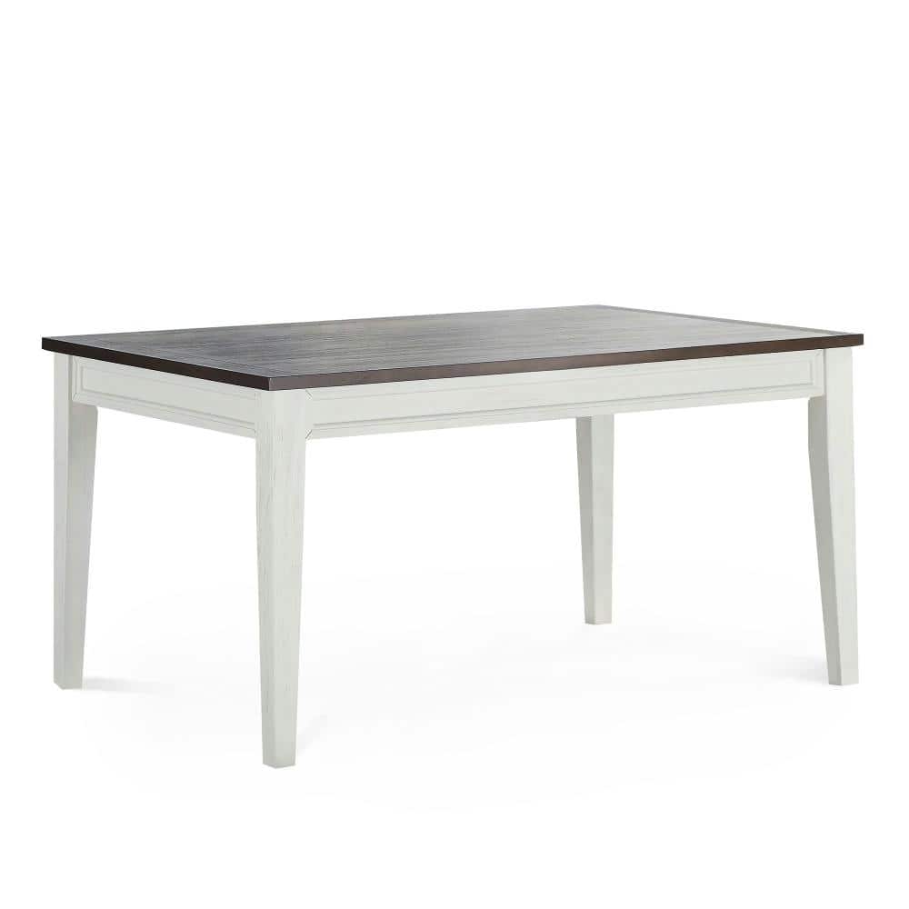 Caylie Two-Tone Ivory and Driftwood Rectangular Dining Table