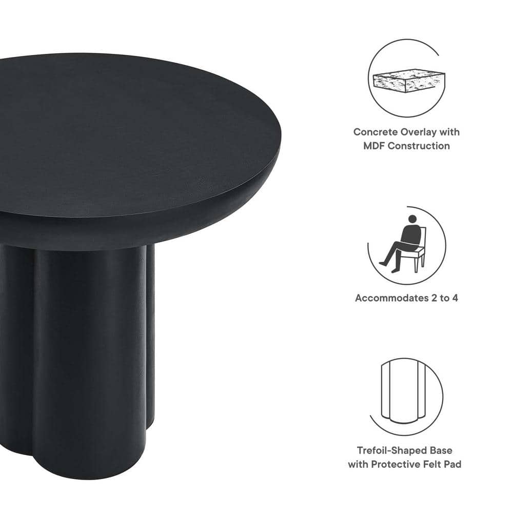 Caspian Black Round Concrete and MDF Dining Table