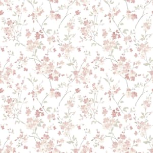 Glinda Pink Rose Floral Trail Wallpaper Sample